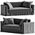 Convertible Meridiani Law Double Sofa 3D model small image 1