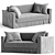 Convertible Meridiani Law Double Sofa 3D model small image 4