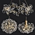 Modern Effervescent Spray Chandelier 3D model small image 1