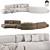 Sleek Curve 3D Sofa 3D model small image 1