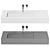 Sleek Wall-Mounted Sink: WT-05-A 3D model small image 1