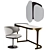 Elegant Bojy Vanity Table & Heron Mirror 3D model small image 2