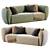 Pet-Friendly Beige Sofa 3D model small image 2