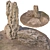  Lizard Stone Set with Grass 3D model small image 1