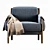 Sleek Fabric Armchair Design 3D model small image 3