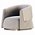 Swivel Leather Armchair Manchetta 3D model small image 3