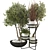 Modern Plant Set on Metal Shelf 3D model small image 1