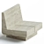 Elegant Travertine Lounge Chair 3D model small image 2