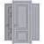 Classic Wood Door Set 3D model small image 7