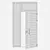 Sleek Aluminium Door Design 3D model small image 5