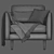  Sleek Modern Burrard Armchair 3D model small image 6