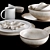 Rustic Ridge Stoneware Dining Set 3D model small image 12