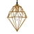 Retro Glam Gold Pendant Light 3D model small image 1