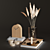 Bronze Candle Holder Decor Set 3D model small image 6