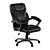 Executive Office Chair in Black Leather 3D model small image 1