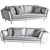 Modern Mid-Century Hague Sofa 3D model small image 3