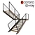 Modern Wooden Staircase with Metal Railing 3D model small image 1