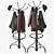 Modern Metal Coat Rack Stand 3D model small image 2