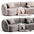 Modern Moroso Pacific Fabric Sofa 3D model small image 2