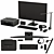 Sleek Black Desk Essentials Set 3D model small image 1