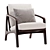 Elegant Leather Lounge Armchair 3D model small image 1