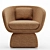 Bouclé Curved Oscar Armchair 3D model small image 1