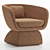 Bouclé Curved Oscar Armchair 3D model small image 2