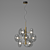 Lux Brass Pendulum Chandelier 3D model small image 1