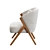 Elegant Boucle Armchair for Home 3D model small image 3