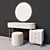 Elegant Vanity Set with Mirror 3D model small image 1