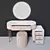 Elegant Vanity Set with Mirror 3D model small image 3