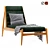 Teak Wave Chaise Lounge 3D model small image 1