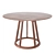 Round Walnut Dining Table Suit 3D model small image 2