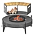 Sleek Outdoor BBQ Firepit 3D model small image 2