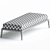 Modern Upholstered Fabric Park Bench 3D model small image 3