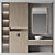 Sleek Bathroom Ensemble Set 3D model small image 1