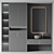 Sleek Bathroom Ensemble Set 3D model small image 2