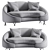 Stylish Lula Upholstered Sofa 3D model small image 6