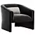 Modern Upholstered Armchair for 3D Design 3D model small image 2