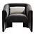 Modern Upholstered Armchair for 3D Design 3D model small image 3