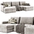 Modern West Elm U-Shaped Sofa 3D model small image 2