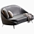 Sleek Nido Curved Sofa 3D model small image 2