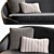 Sleek Nido Curved Sofa 3D model small image 3