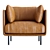 Crate&Barrel Wells Leather Chair 3D 3D model small image 3