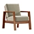 Elegant Agostini Upholstered Armchair 3D model small image 1