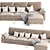 Modish Upholstered Sectional Sofa 3D model small image 3