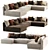 Stylish Katarina Corner Sofa Set 3D model small image 1