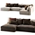 Stylish Katarina Corner Sofa Set 3D model small image 3