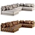 Stylish Katarina Corner Sofa Set 3D model small image 5