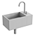 Sleek Wall-Mounted Handrinse Basin 3D model small image 3